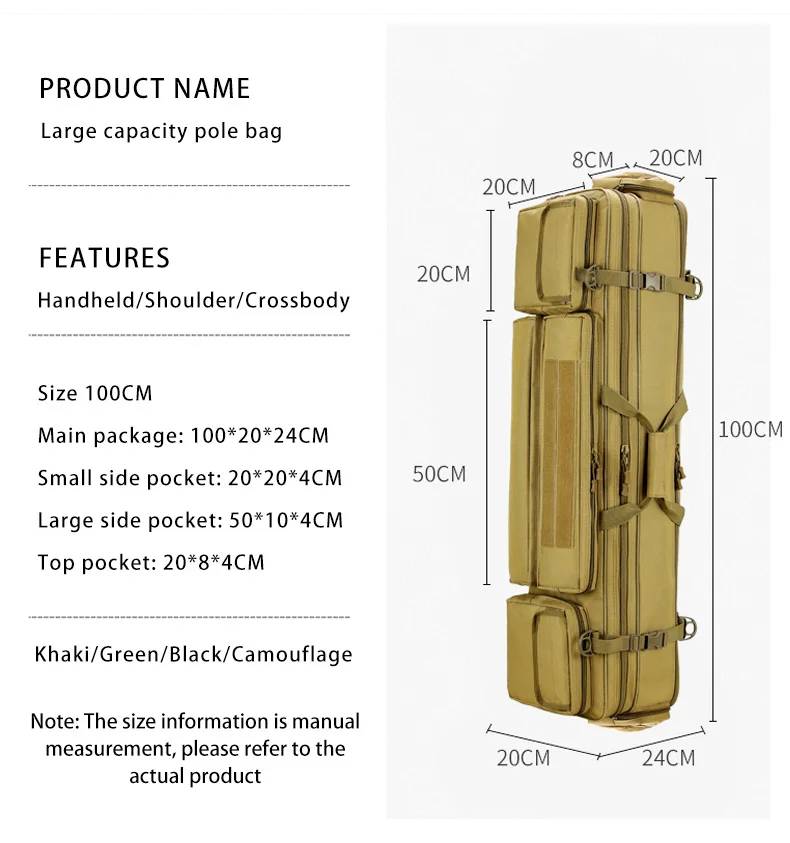 Bolsa cerrada con pescador cargándola al hombro en entorno natural