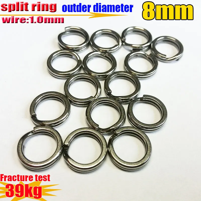 Anillos de pesca divididos de tamaño 1,0mm * diámetro exterior 8mm cantidad 80 unids/lote material acero inoxidable 304, novedad de 2019 - imagen 4