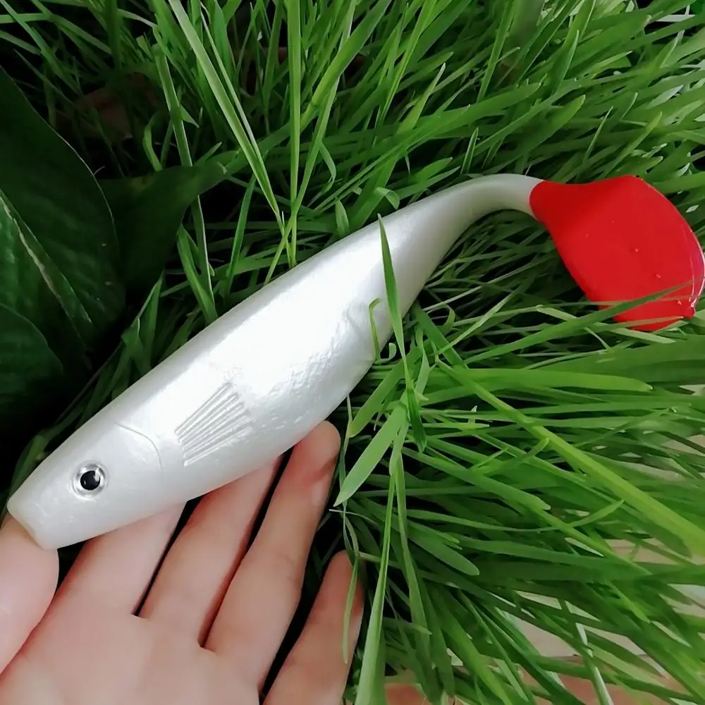 Swolfy-señuelo de Pesca suave de plástico, 25cm/71, 5g, cola en T grande de aguas profundas, cebo de silicona Wobbler para Lucio, Pesca de carpa - imagen 2