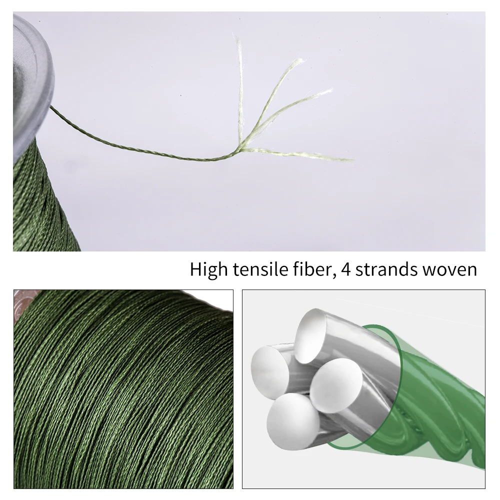 Obei-sedal de pesca de 4 hebras, hilo de pesca de PE de 300M, 500M, multifilamento trenzado, suave, sedal de mar, 10-120lb - imagen 4