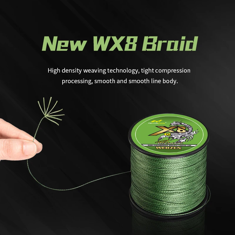 Línea de pesca SOLOKING X8, 300M, 8 hebras trenzadas, línea de PE, multifilamento para carpa, 18-100LB, línea trenzada súper fuerte - imagen 2