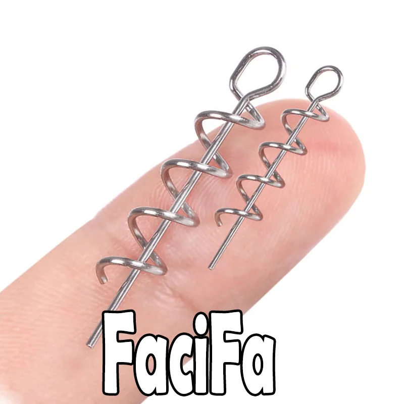 50 o 100 Uds. Alfileres de pesca con bloqueo giratorio de resorte, tornillo de pesca, Pin de centrado, aguja de pestillo fijo para señuelo suave, cebo, gusano - imagen 3