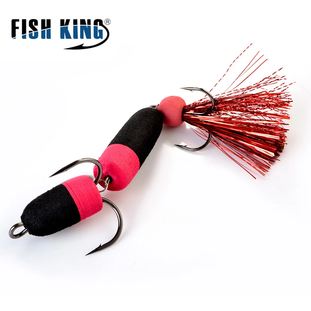 FISH KING-señuelo de pesca con mandula, cebo de espuma suave, Swimbait Wobbler, Lucio, pececillo, insectos, cebos artificiales, aparejos de pesca