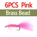 6pcs Brass Bd Pink