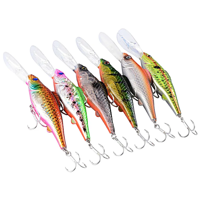 Wobblers de Pesca de buceo profundo, Señuelos de Pesca Minnow de 12,5 cm, 15g, cebo duro Artificial, aparejos de arrastre de mar para Lucio, manivela de carpa, 1 Uds. - imagen 5