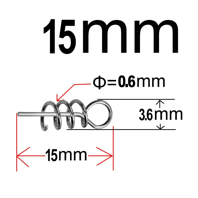 Pin de bloqueo de resorte de acero inoxidable, gancho de manivela, Conector de Pesca giratorio y a presión, accesorios de cebo suave, aparejos de señuelo de Pesca, 20-100 piezas - imagen 5