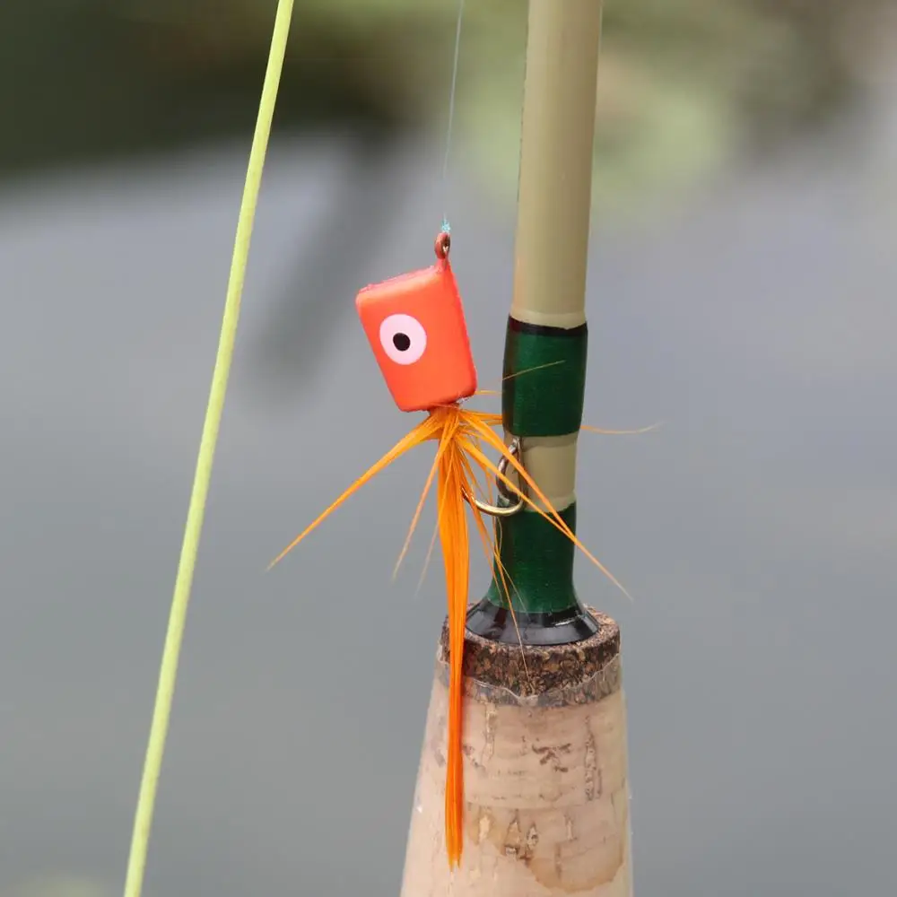 Bimoo 10 piezas # 6 Topwater Panfish Popper Pesca con mosca Poppers Cebo artificial Blanco Rojo Negro Marrón Naranja Amarillo - imagen 5