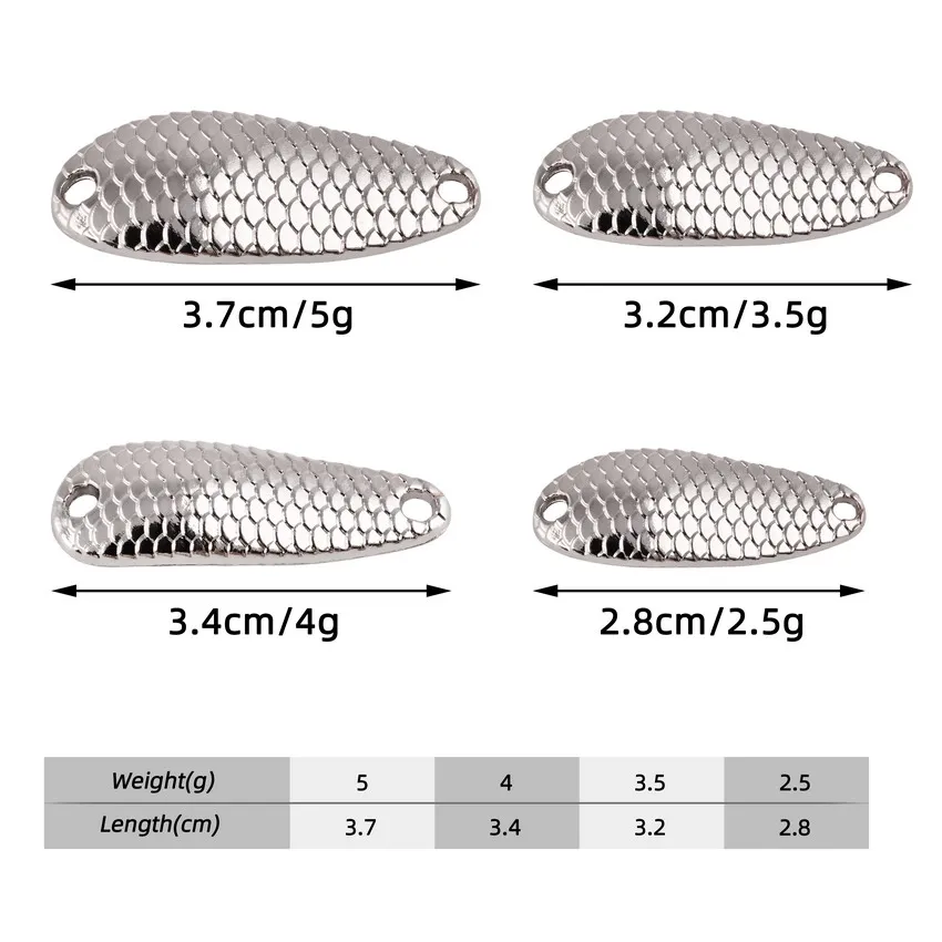 Cuchara giratoria de pesca de Metal, cebo de 2,5g, 3,5g, 4g, 5g, cuchara de pesca de cobre dorado/plateado, señuelo de lentejuelas de ruido, cebos de Metal - imagen 3