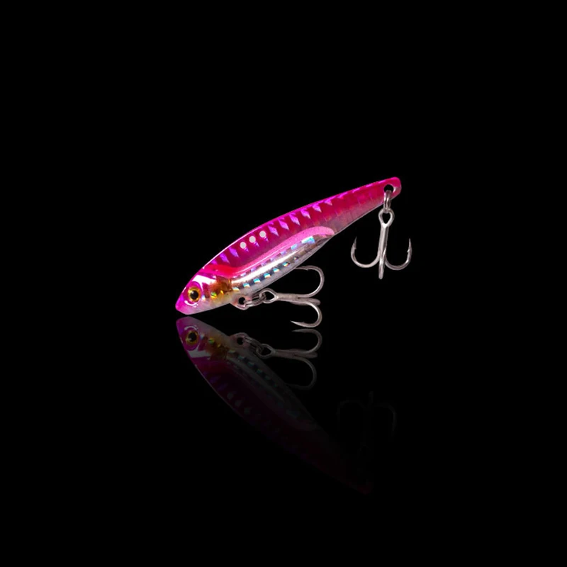 Señuelo de hoja Vib de Metal con ojos 3D, 6 colores, 5/7, 5/13/16/20G, cebos de vibración que se hunden, vibración Artificial para pesca de lubina, perca - imagen 5