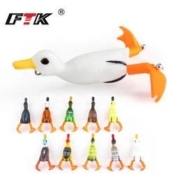 FTK-señuelo de pesca de agua dulce, señuelo de lucio y pato, pies flotantes, 95mm, 11,7g, suave, cebo de silicona