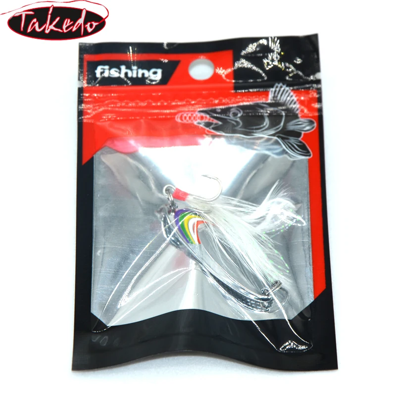 TAKEDO LX03 Señuelos de pesca Jig Señuelos lentejuelas señuelos agua dulce agua salada Spinner cuchara señuelo para Tunas Opsariichthys Bidens - imagen 5