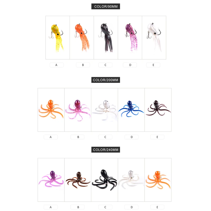 MEREDITH-Señuelos de Pesca de silicona Artificial, cebos blandos de cola larga de 90mm, 200mm y 240mm, lubina, trucha, sábalo - imagen 5