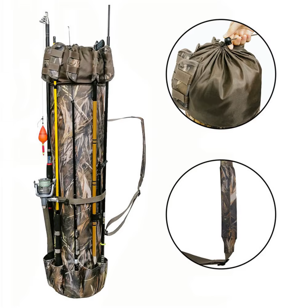 Bolsa para caña de pescar – Funda Oxford de viaje con portacarretes - imagen 4