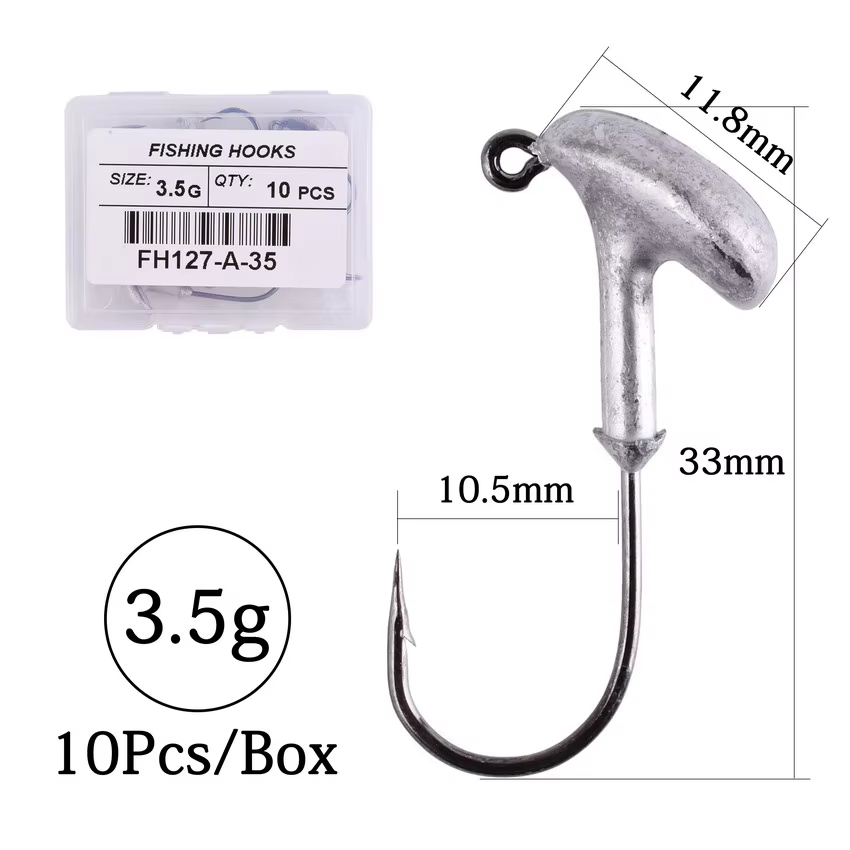 Jig Head para vinilo – Cabeza de anzuelo para señuelo blando - imagen 3