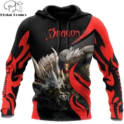 Sudadera con capucha Dragon Knight Art 3D estampada hombre otoño invierno