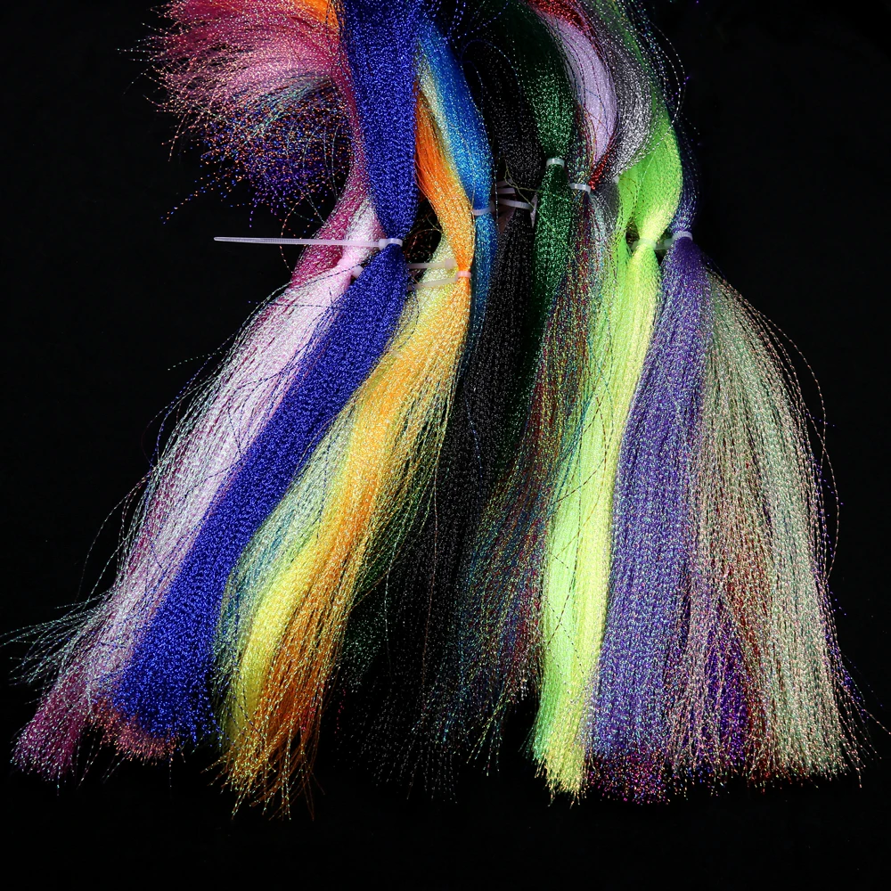 Bimoo-Lote de 100 paquetes de Krystal Flash para atar moscas, aparejo de pesca de agua salada, Material de atado - imagen 2