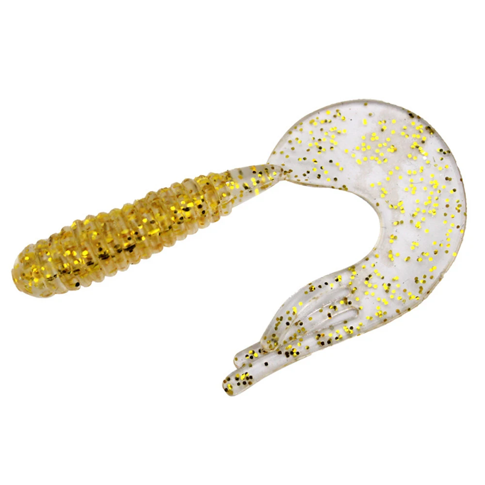 Señuelo de gusano de cola de 3 puntas, cebo de pesca de gusano suave, 8,5 cm, 2g, Software realista, Señuelos de Pesca falsos, aparejos de pesca de carpa de goma - imagen 5