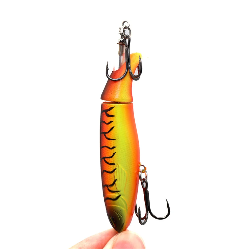 Señuelo de pesca de Tractor con hélice, 9cm, 13g, Whopper Popper, cebo Artificial Topwater, Plopper duro, aparejos de cola giratorios suaves, 1 Uds. - imagen 4