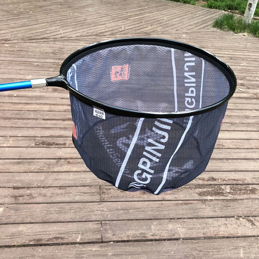 Redes de pesca de aleación de aluminio, herramientas de pesca plegables de carbono ligero, profundidad de agujero de malla, Red de inmersión de aterrizaje plegable, 35cm, 40cm, X157G - imagen 3