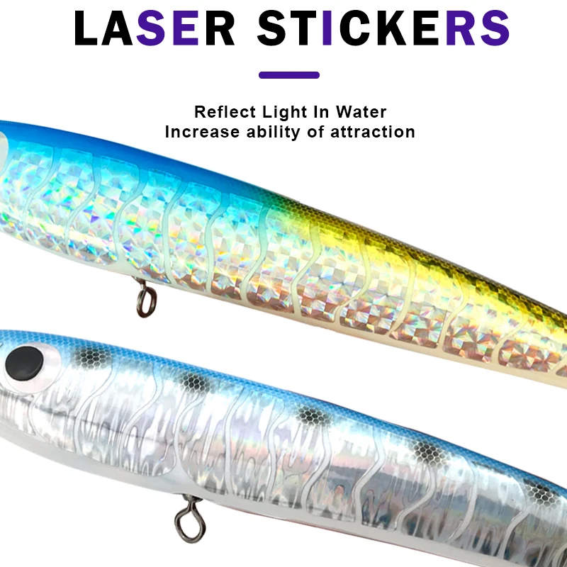 Señuelo Lápiz Gamma Madera – Topwater Arrastre Superficie Barco - imagen 2