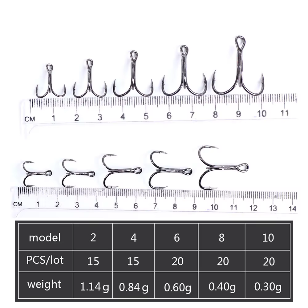 FTK-anzuelos triples redondos de acero de alto carbono, cebo de pesca japonés, Lucio, púas, anzuelos de alta calidad, 15-20 unids/paquete - imagen 2
