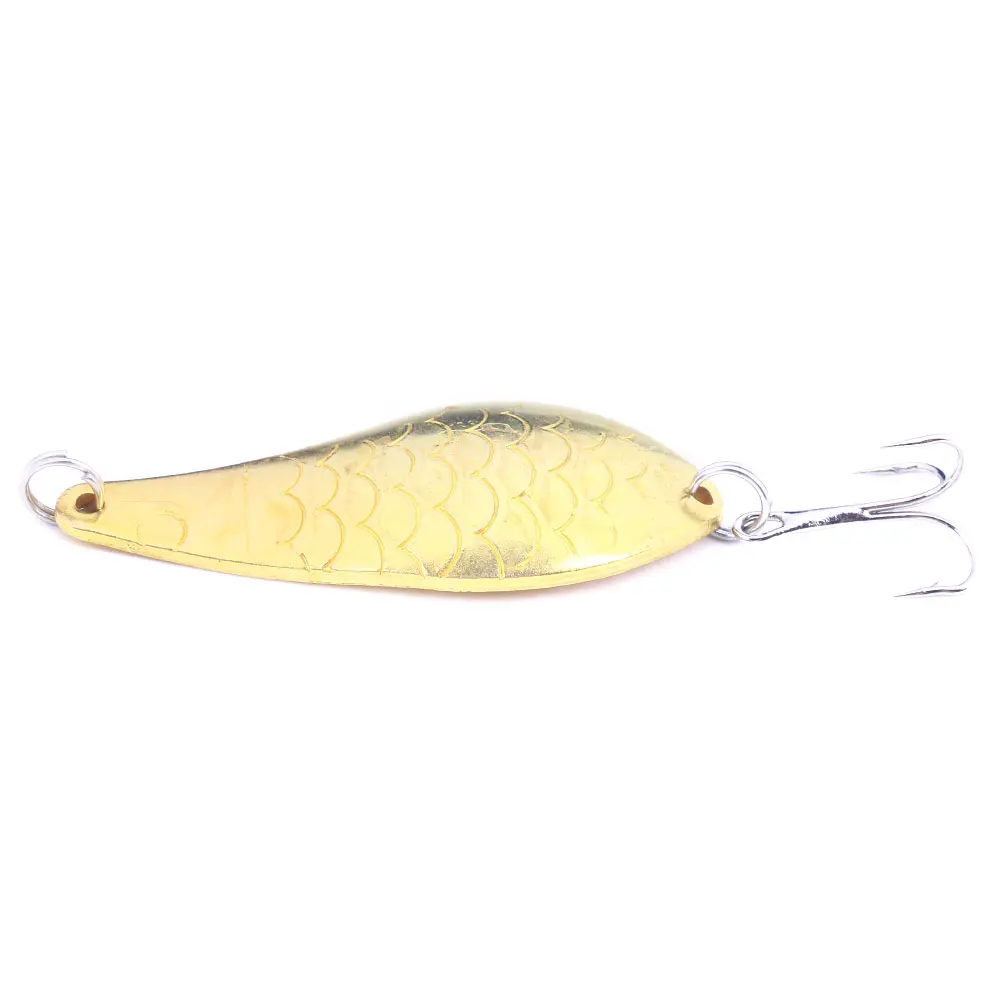 Señuelo de pesca con cuchara giratoria de Metal, cebos duros, lentejuelas plateadas/doradas, ruido, Paillette 4, 7cm, 20g, 1 ud. #   Aparejos de pesca con anzuelo triple - imagen 5