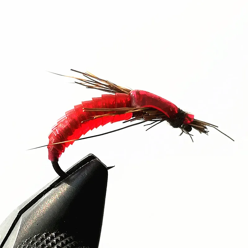 KKWEZVA-Bolsa de 100 unids/lote de silicona, Pupa, ninfa, gusano, envoltura corporal, piel, larvas de Caddis, señuelo de Ninfa checa, Material de atado de moscas
