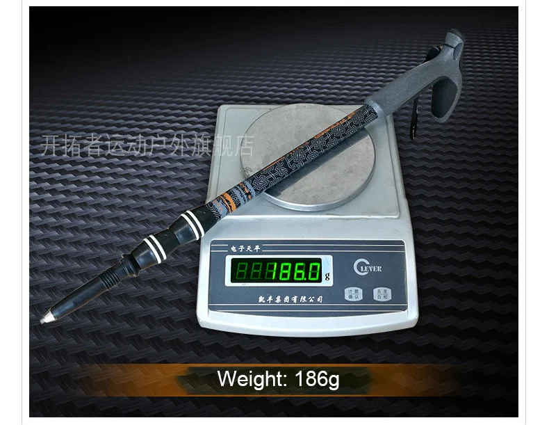 Bastón corto de fibra de carbono para senderismo al aire libre, muleta ajustable con bloqueo interior de 3 secciones, Mango en T, 49-100cm - imagen 4