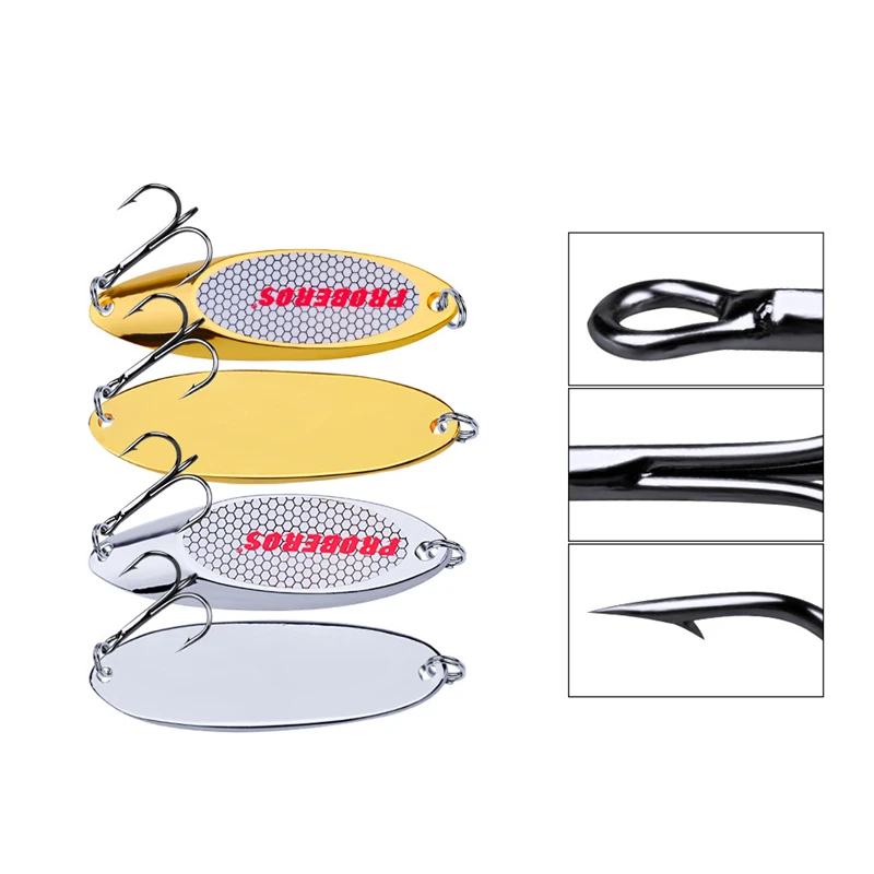 Señuelo de pesca de trucha, cebo duro Artificial de lentejuelas duras pequeñas, cuchara giratoria de Metal de 3g-60g, gran oferta, 1 unidad