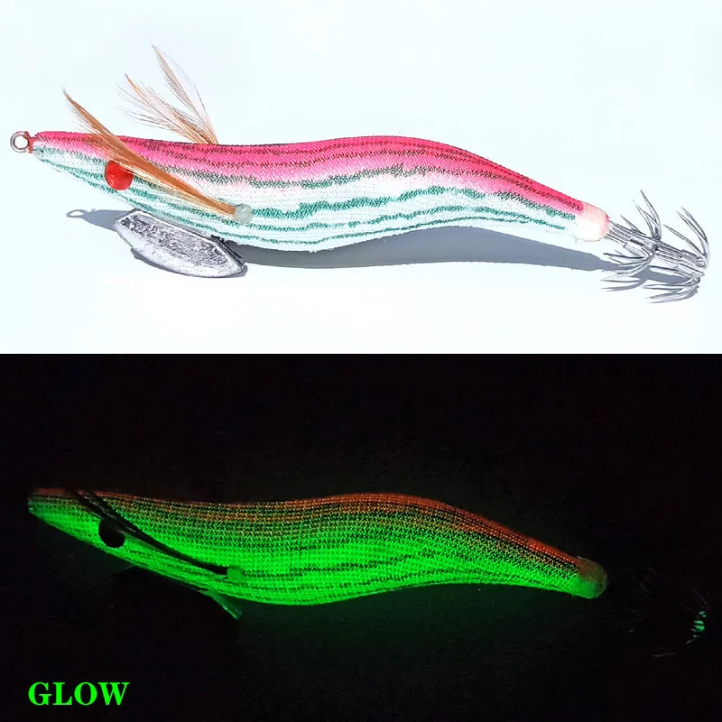 Jigs luminosos de calamar, plantilla de pulpo, anzuelo de mar, brillo, Señuelos de Pesca de Japón, bola 3,5 # en el interior - imagen 4
