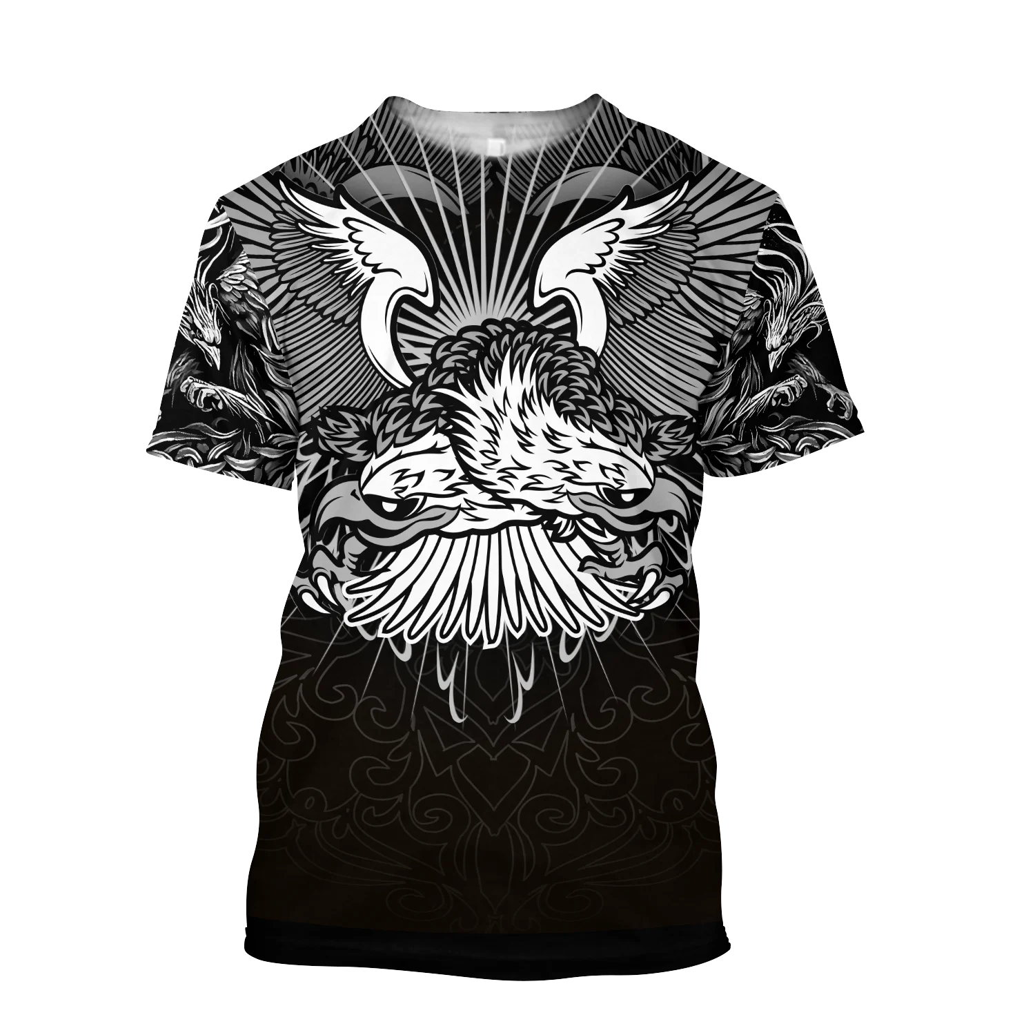 Camiseta Hipster de verano para hombre, camiseta de manga corta con estampado 3D de tatuaje de águila y Animal hermoso, camisetas informales Unisex TX0196 - imagen 5