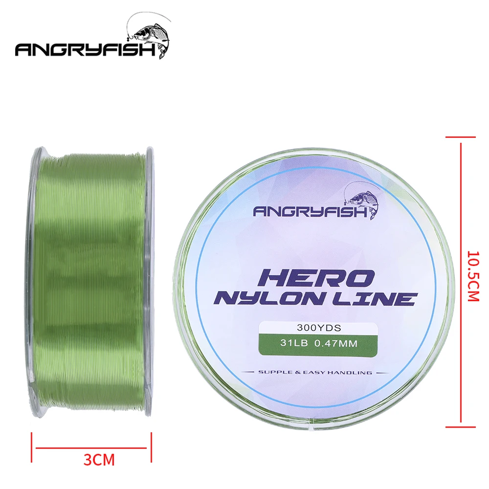 Línea de nailon Angryfish 300YD 0,12mm-0,47mm hilo de pescar de nailon Material monofilamento súper fuerte - imagen 2