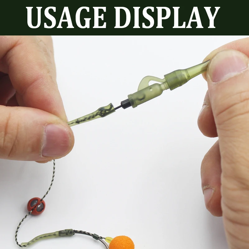 Juego de Mini pinzas de plomo de seguridad para pesca de carpa, conector giratorio a presión, equipo de pesca de carpa, accesorios de goma trasera, 20 Uds. - imagen 5