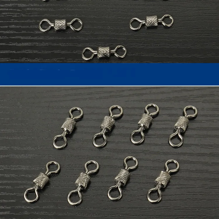 Conector giratorio de 100 Uds. Para pesca, rodamiento de bolas con anillos de presión de seguridad, giratorio para accesorios de pesca de carpa - imagen 3