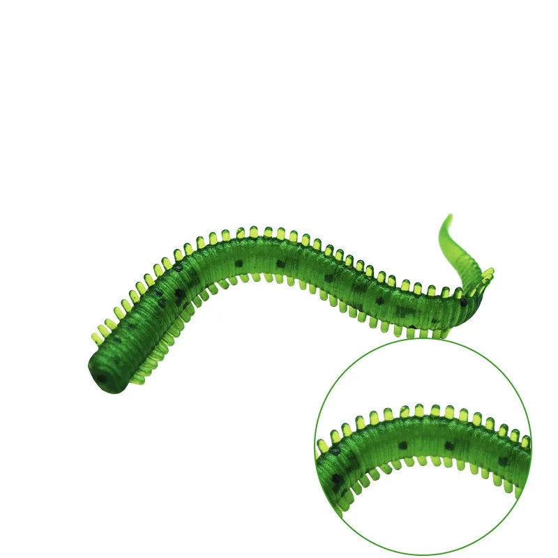 Señuelo de pesca Lugworm cebo suave TPE señuelos artificiales 8 cm/0,76g Millipede Jig Head gusano lote 10 piezas venta - imagen 5