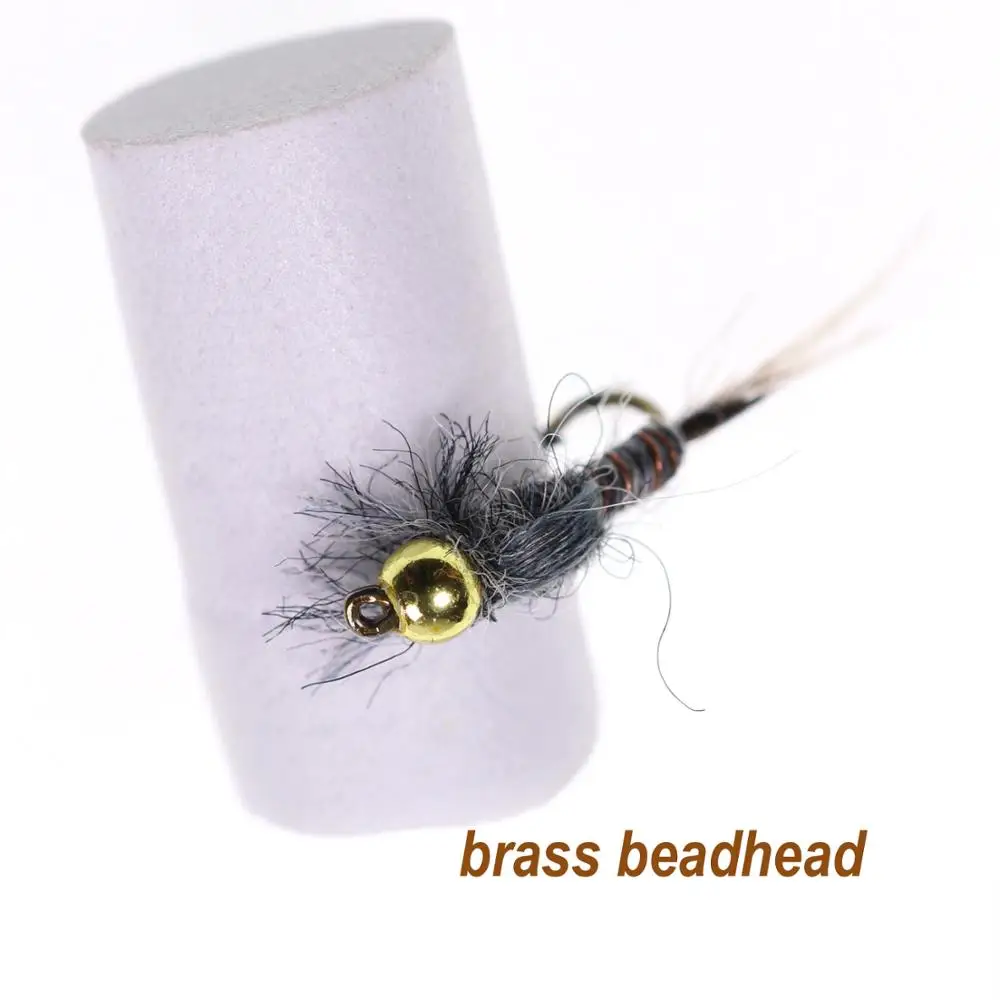 Wifreo-señuelos artificiales para pesca, cebo de pesca con forma de liebre, ninfa, Mosca, trucha, ninfa, 10 Uds., 12 # - imagen 3