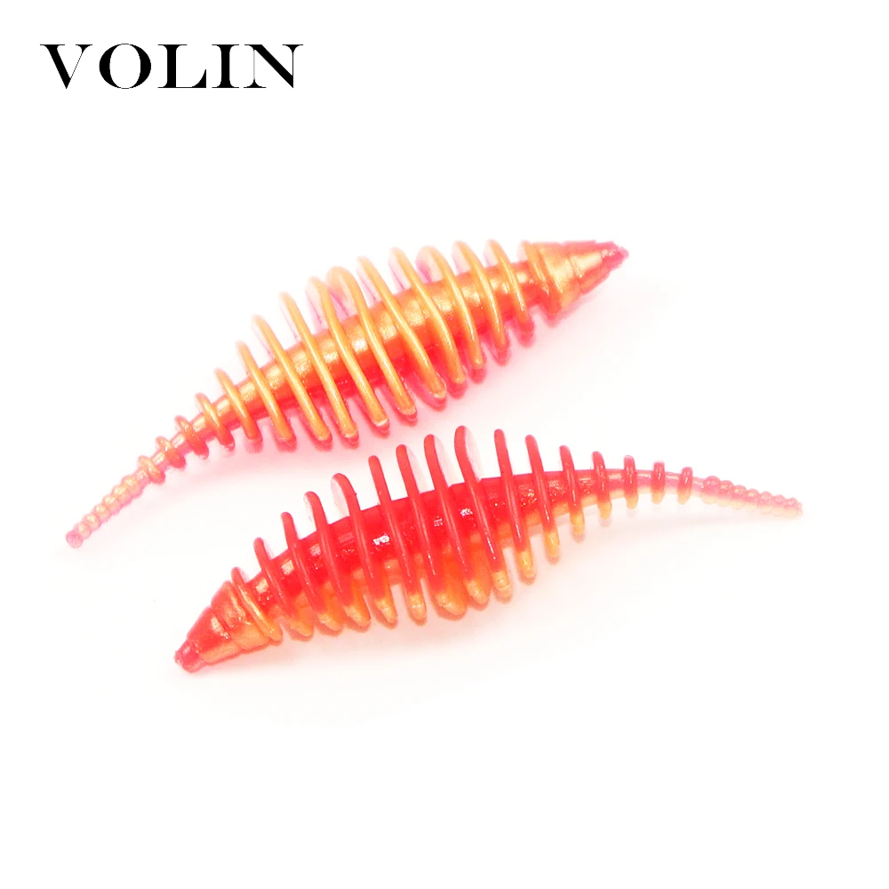 VOLIN nuevo 10 Uds señuelo de pesca de trucha 50mm 1,5g cebo de silicona cebo falso Artificial de goma cebos de pesca Shad Wobblers Swimbait - imagen 5