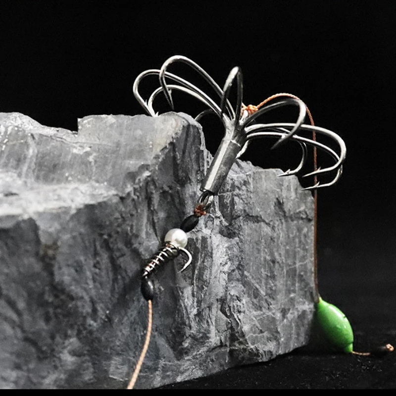 Anzuelos De Pesca De carpa De acero al carbono, 5 unidades, Anzuelos De explosión, Anzuelos De anclaje De púas, aparejos De Pesca De Mar - imagen 2