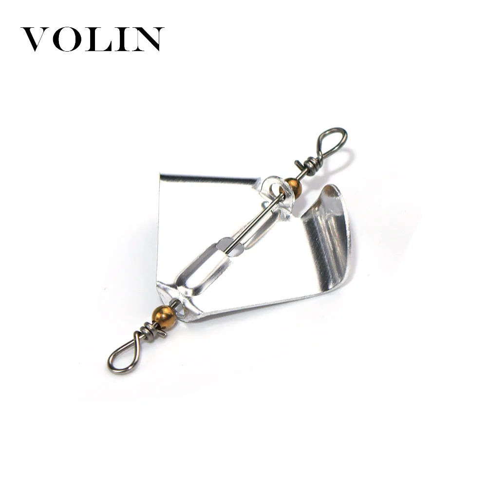 VOLIN-hélice giratoria de 4 piezas, cebo VIB Popper, cuchara de 1,1g, 2,2g, de Metal duro Isca señuelo, lubina Artificial a rayas, pez negro - imagen 2