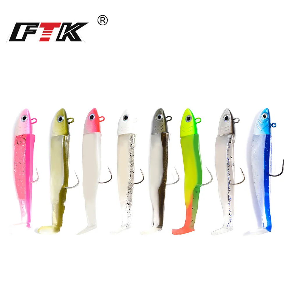 FTK-señuelo de pesca de pececillos negros, cebo suave de Lucio, sábalo de pesca de lubina, código de barco, 5g/12g/ 25g, 9 colores - imagen 2