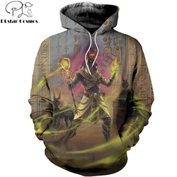 Sudadera unisex Anubis con capucha y estampado 3D otoño