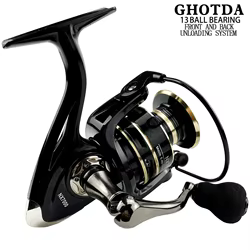 GHOTDA Carrete Spinning 13+1BB – 5.2:1 relación para carpa