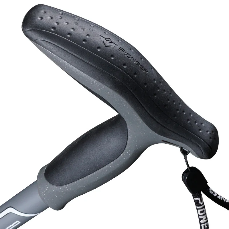 Bastón corto con mango en T, 46-100cm, fibras de carbono, muleta telescópica para escalada de montaña de 3 secciones - imagen 5