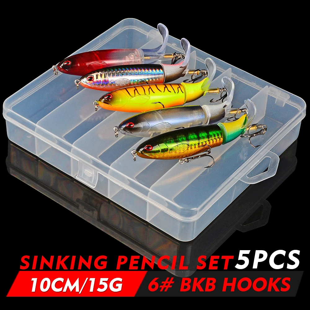 Juego de Señuelos de Pesca Whopper Plopper, cebo giratorio de cola Artificial Wobblers, aparejos de pesca, 15G, 36G, 5 uds. - imagen 2