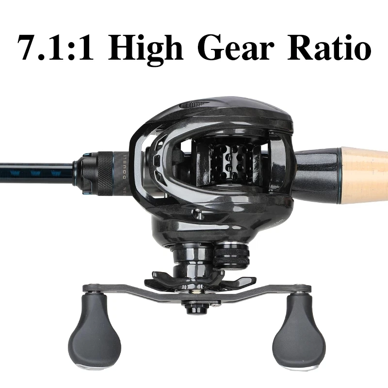 TSURINOYA DARK WOLF150 carrete de Baitcasting ultraligero de arrastre de 7kg, freno magnético 7,1: 1 10 + 1BB, rueda de pesca de fundición larga para carpa de agua de mar - imagen 4