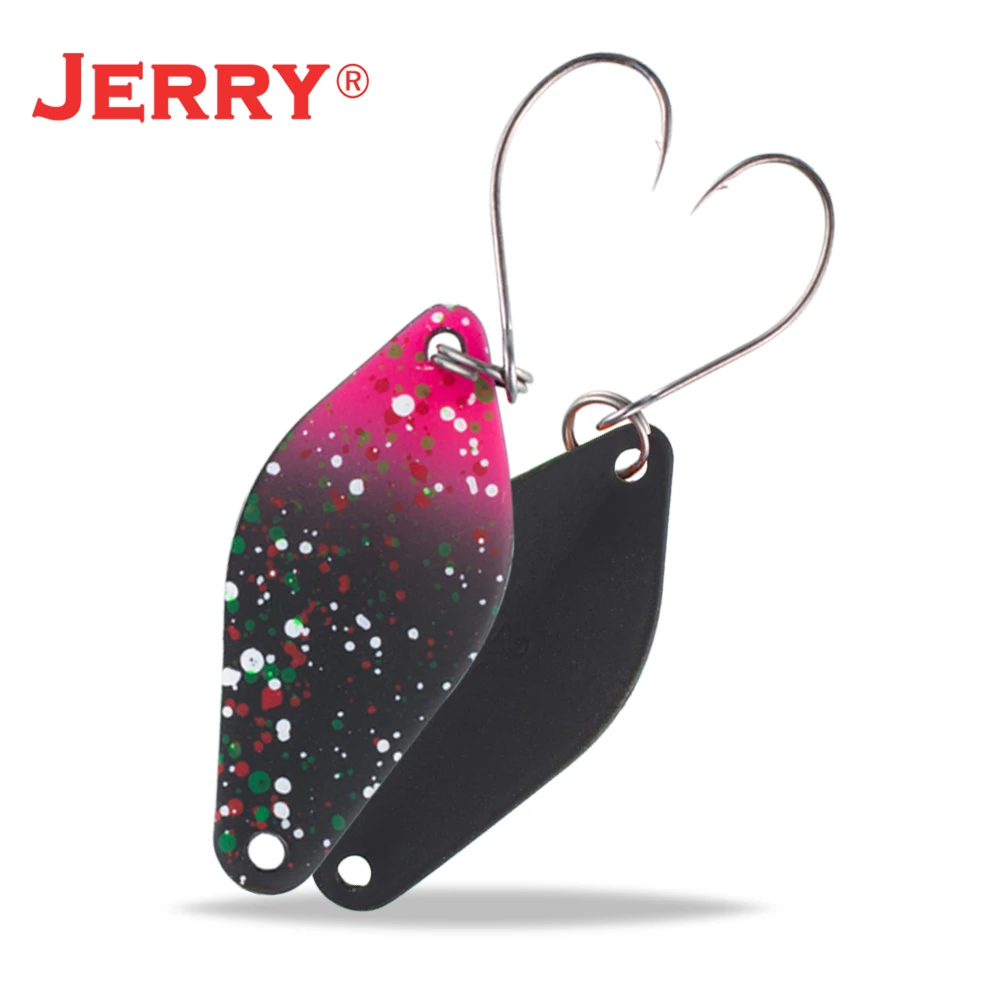 Jerry 2,5g señuelos de trucha de alta calidad Mini cucharas de Pesca de latón cebo giratorio de agua dulce cebo de Pesca adornos de flores anzuelos individuales - imagen 5
