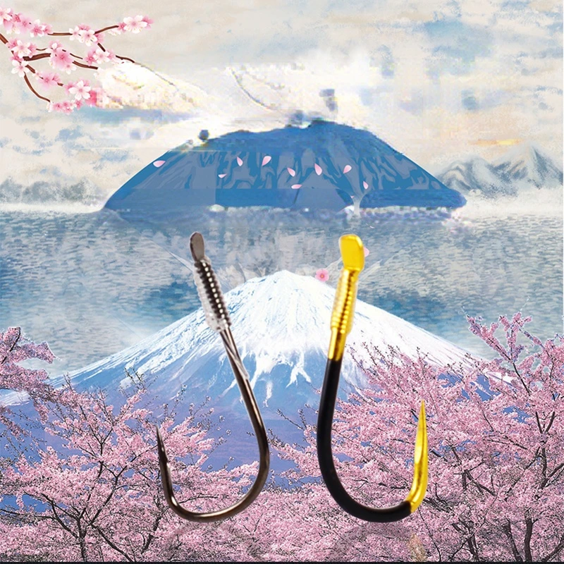 Juego de anzuelos de pesca sin púas, sedal de pesca atado doble, anzuelo de carpa de crisol afilado con subsedal, equipo de pesca - imagen 4