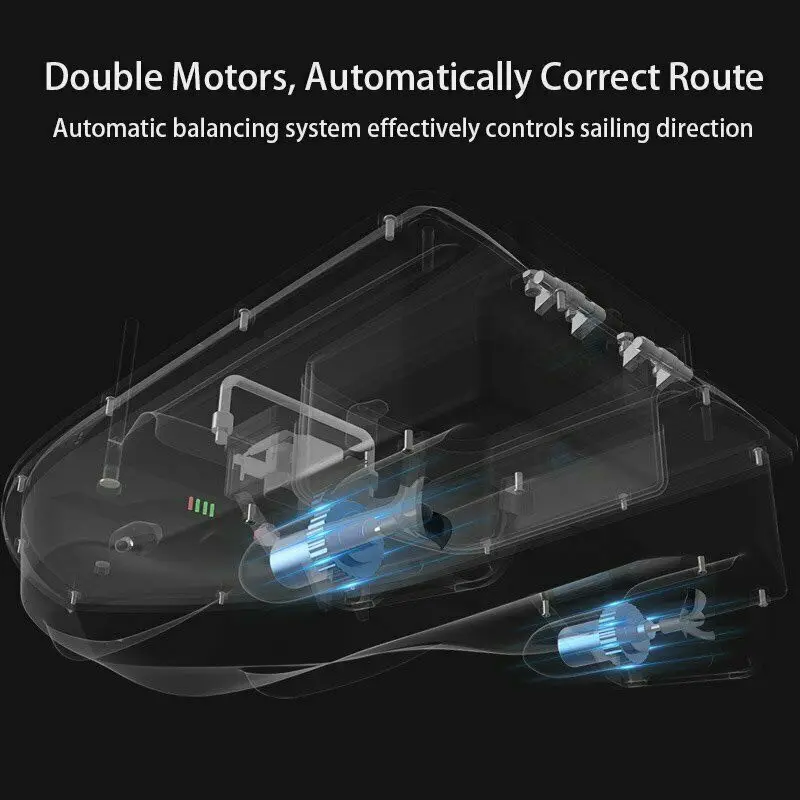 Barco de cebo inteligente para pesca de carpa, bote de juguete con tolva de catapulta, motores dobles, poste de señuelo, barco de juguete RC, buscador de Sonar, bolso de mano, 500M - imagen 3
