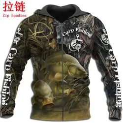Sudadera carpa con capucha estampada 3D