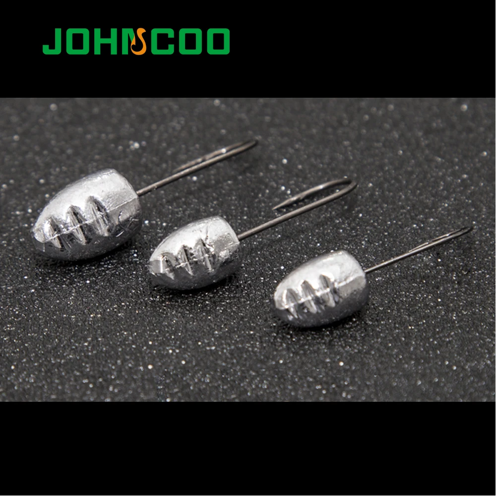 JOHNCOO 10pcs Soft Worm Lures Jig Hooks 2g 3g 5g 7g 10g Exposed Jig Head Barbed Single Fish hook Carp Fishing Accessories - imagen 4